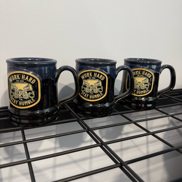 RARE Dixxon Work Hard Stay Humble Black Mug, Deneen Pottery - Picture 2 of 13